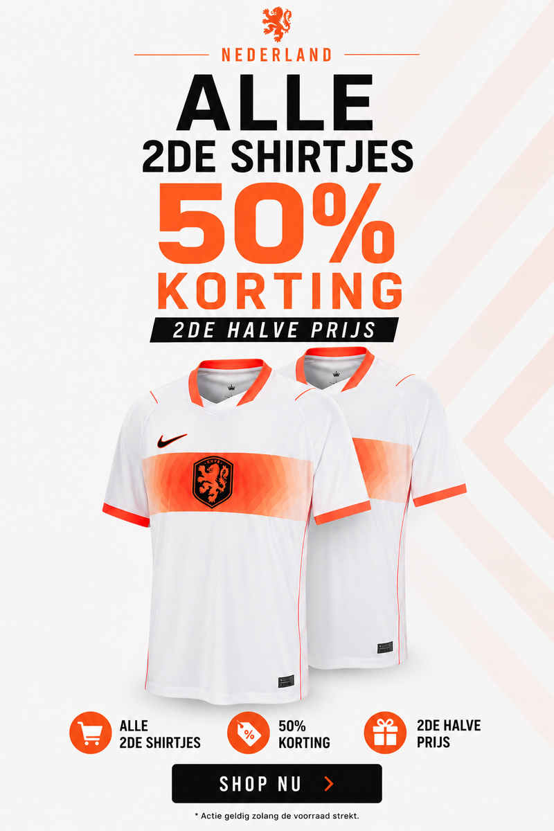 2e shirt 50% korting